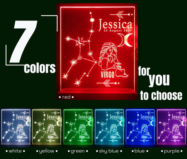 ADVPRO Zodiac Virgo – Name & birthday Personalized Tabletop LED neon sign st5-p0067-tm