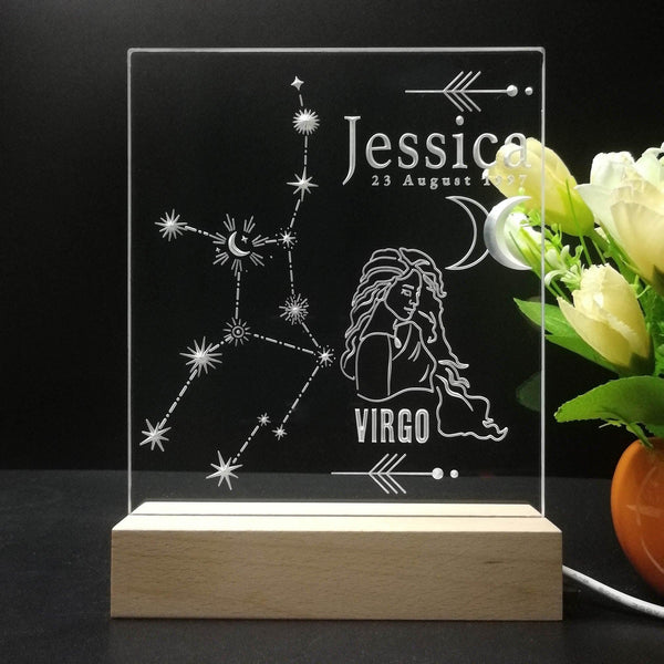 ADVPRO Zodiac Virgo – Name & birthday Personalized Tabletop LED neon sign st5-p0067-tm - 7 Color