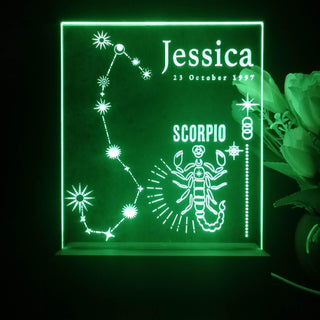 ADVPRO Zodiac Scorpio – Name & birthday Personalized Tabletop LED neon sign st5-p0069-tm - Green