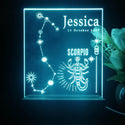 ADVPRO Zodiac Scorpio – Name & birthday Personalized Tabletop LED neon sign st5-p0069-tm - Sky Blue