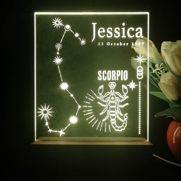 ADVPRO Zodiac Scorpio – Name & birthday Personalized Tabletop LED neon sign st5-p0069-tm - Yellow