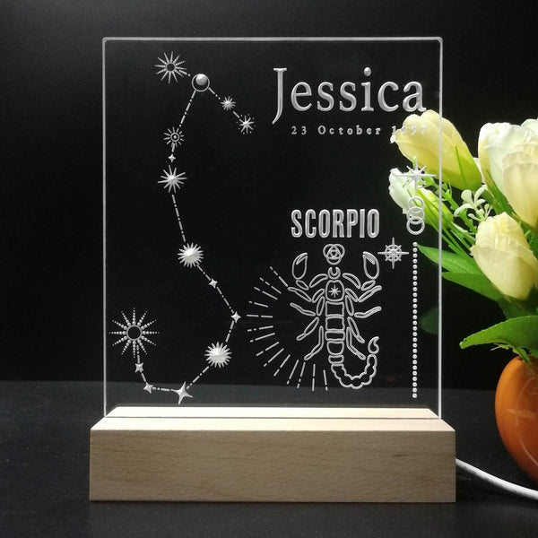 ADVPRO Zodiac Scorpio – Name & birthday Personalized Tabletop LED neon sign st5-p0069-tm - 7 Color