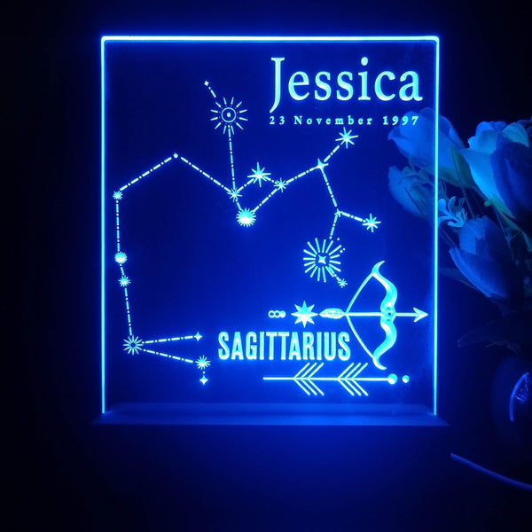 ADVPRO Zodiac Sagiffarius – Name & birthday Personalized Tabletop LED neon sign st5-p0070-tm - Blue