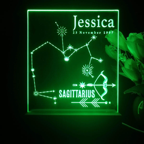 ADVPRO Zodiac Sagiffarius – Name & birthday Personalized Tabletop LED neon sign st5-p0070-tm - Green