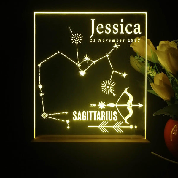 ADVPRO Zodiac Sagiffarius – Name & birthday Personalized Tabletop LED neon sign st5-p0070-tm - Yellow