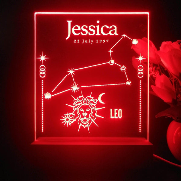 ADVPRO Zodiac Leo – Name & birthday Personalized Tabletop LED neon sign st5-p0078-tm - Red