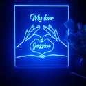 ADVPRO Hand create heart shape with love Personalized Tabletop LED neon sign st5-p0082-tm - Blue