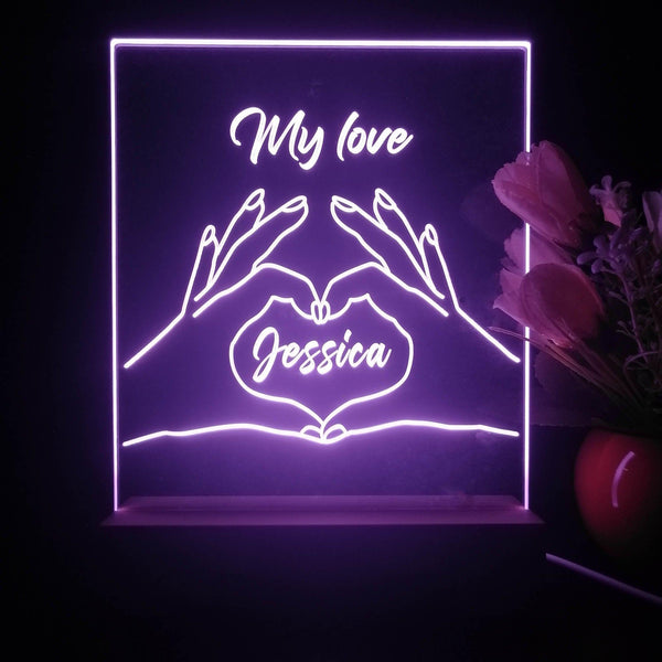 ADVPRO Hand create heart shape with love Personalized Tabletop LED neon sign st5-p0082-tm - Purple