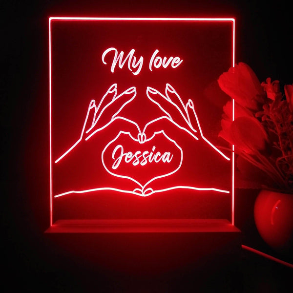 ADVPRO Hand create heart shape with love Personalized Tabletop LED neon sign st5-p0082-tm - Red