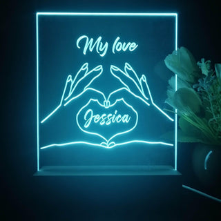 ADVPRO Hand create heart shape with love Personalized Tabletop LED neon sign st5-p0082-tm - Sky Blue
