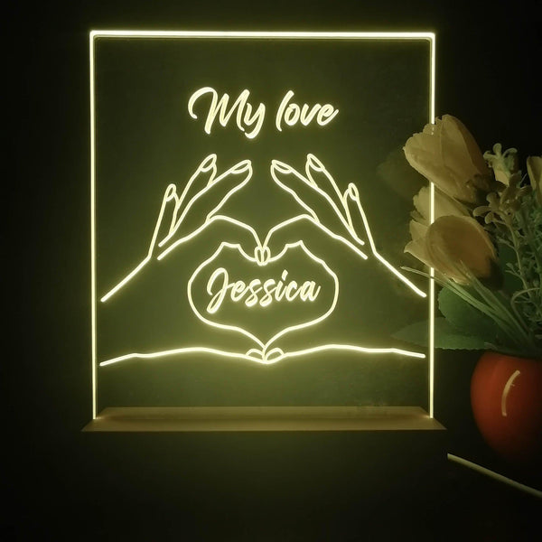ADVPRO Hand create heart shape with love Personalized Tabletop LED neon sign st5-p0082-tm - Yellow