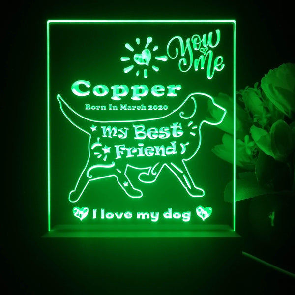ADVPRO My best friend – dog Personalized Tabletop LED neon sign st5-p0087-tm - Green