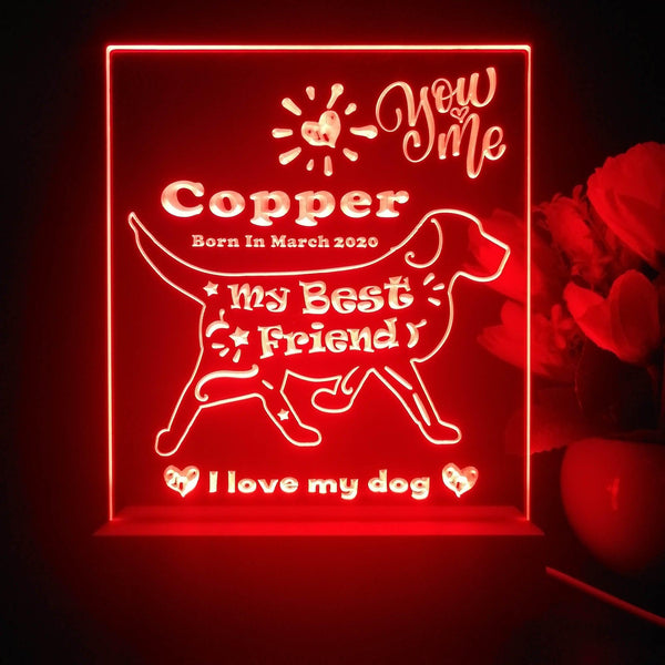 ADVPRO My best friend – dog Personalized Tabletop LED neon sign st5-p0087-tm - Red