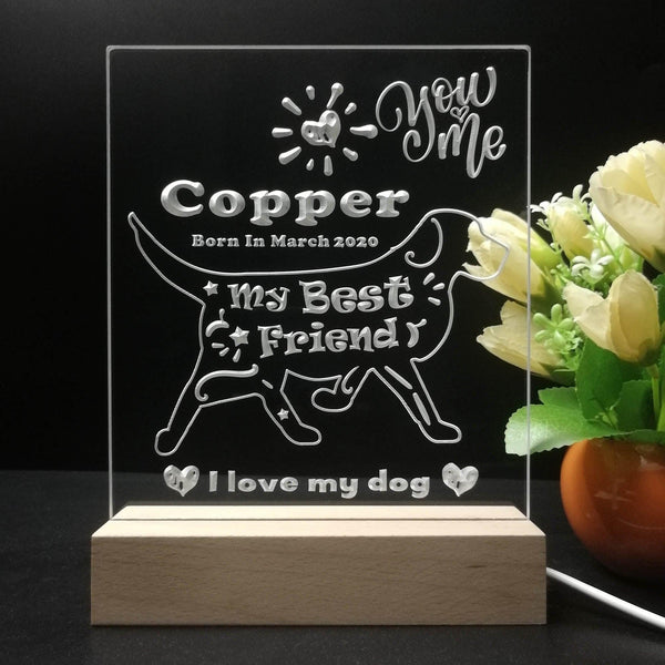 ADVPRO My best friend – dog Personalized Tabletop LED neon sign st5-p0087-tm - 7 Color