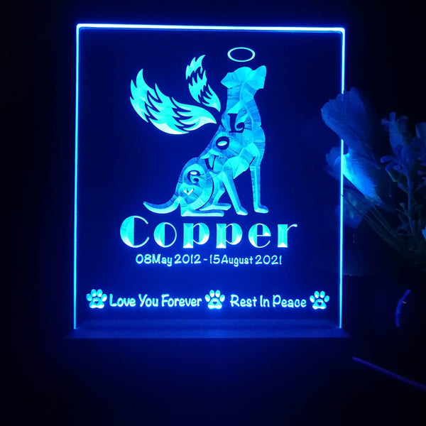 ADVPRO Love you forever, rest in peace – dog Personalized Tabletop LED neon sign st5-p0088-tm - Blue