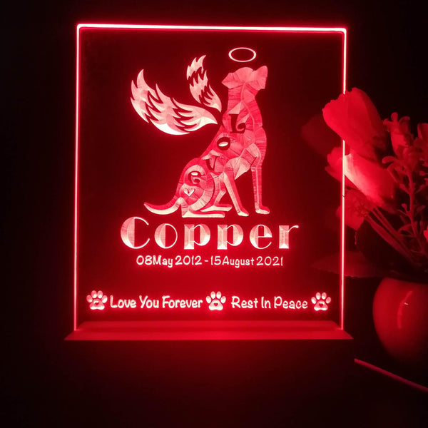 ADVPRO Love you forever, rest in peace – dog Personalized Tabletop LED neon sign st5-p0088-tm - Red