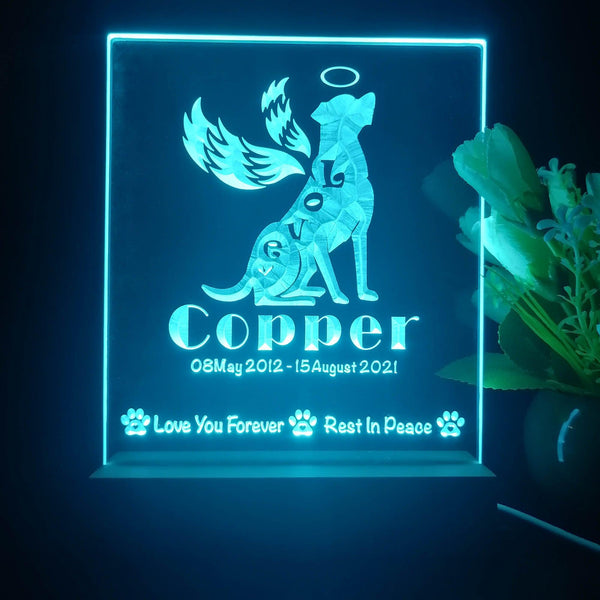 ADVPRO Love you forever, rest in peace – dog Personalized Tabletop LED neon sign st5-p0088-tm - Sky Blue