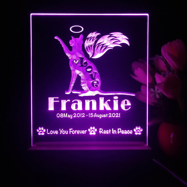ADVPRO Love you forever, rest in peace – cat Personalized Tabletop LED neon sign st5-p0089-tm - Purple