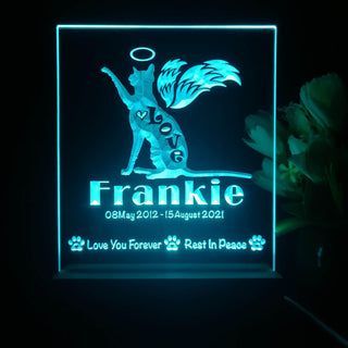 ADVPRO Love you forever, rest in peace – cat Personalized Tabletop LED neon sign st5-p0089-tm - Sky Blue
