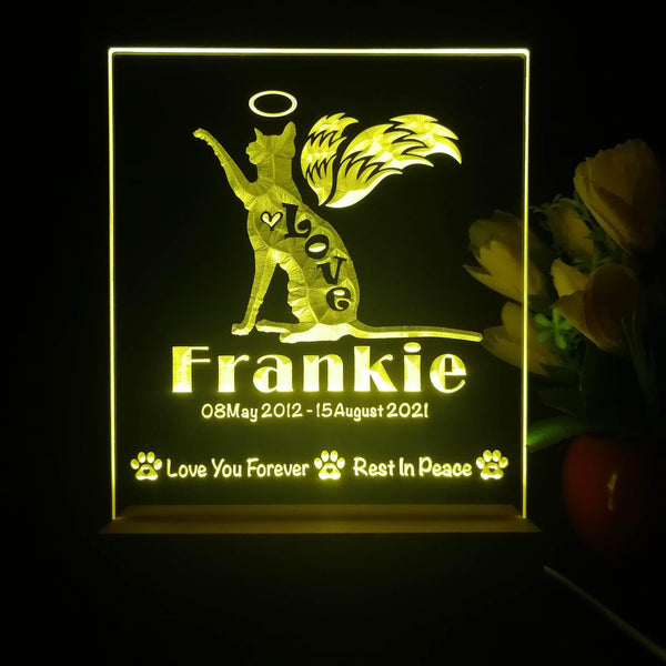 ADVPRO Love you forever, rest in peace – cat Personalized Tabletop LED neon sign st5-p0089-tm - Yellow