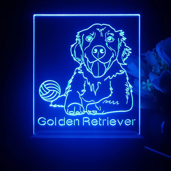 ADVPRO Golden Retriever Personalized Tabletop LED neon sign st5-p0090-tm - Blue
