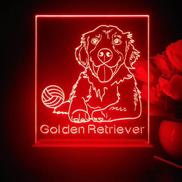 ADVPRO Golden Retriever Personalized Tabletop LED neon sign st5-p0090-tm - Red