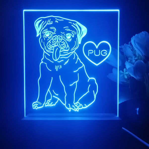 ADVPRO Pug Personalized Tabletop LED neon sign st5-p0091-tm - Blue