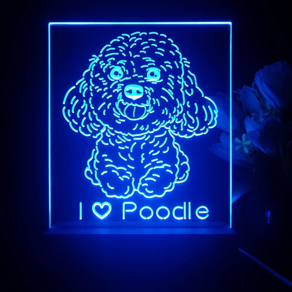 ADVPRO Poodle Personalized Tabletop LED neon sign st5-p0092-tm - Blue