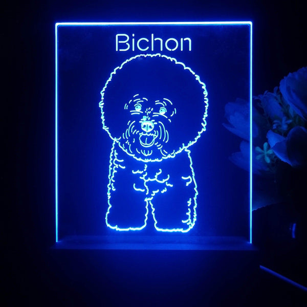 ADVPRO Bichon Personalized Tabletop LED neon sign st5-p0094-tm - Blue