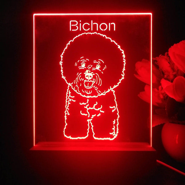 ADVPRO Bichon Personalized Tabletop LED neon sign st5-p0094-tm - Red