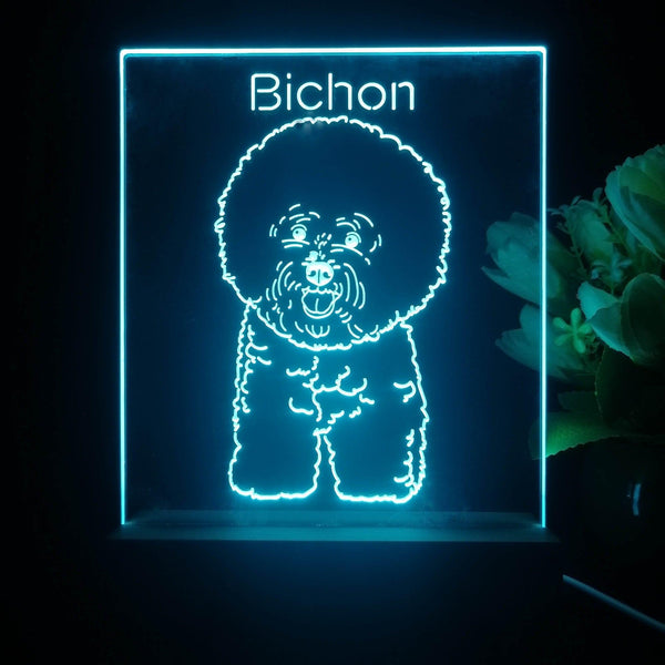 ADVPRO Bichon Personalized Tabletop LED neon sign st5-p0094-tm - Sky Blue