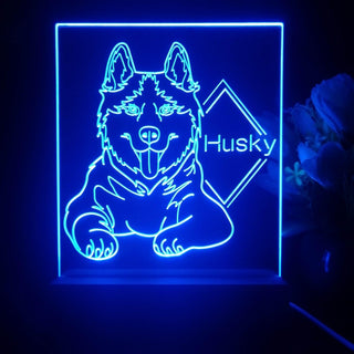 ADVPRO Husky Personalized Tabletop LED neon sign st5-p0095-tm - Blue