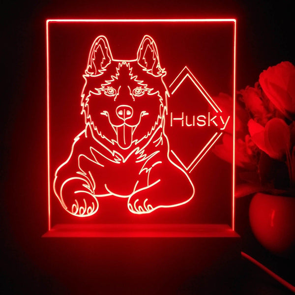 ADVPRO Husky Personalized Tabletop LED neon sign st5-p0095-tm - Red