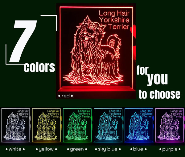 ADVPRO Long Hair Yorkshire Terrier Personalized Tabletop LED neon sign st5-p0099-tm