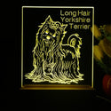 ADVPRO Long Hair Yorkshire Terrier Personalized Tabletop LED neon sign st5-p0099-tm - Yellow