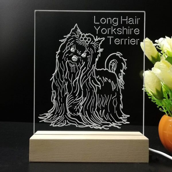 ADVPRO Long Hair Yorkshire Terrier Personalized Tabletop LED neon sign st5-p0099-tm - 7 Color