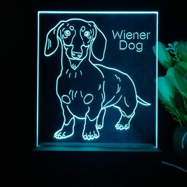 ADVPRO Wiener Dog Personalized Tabletop LED neon sign st5-p0100-tm - Sky Blue