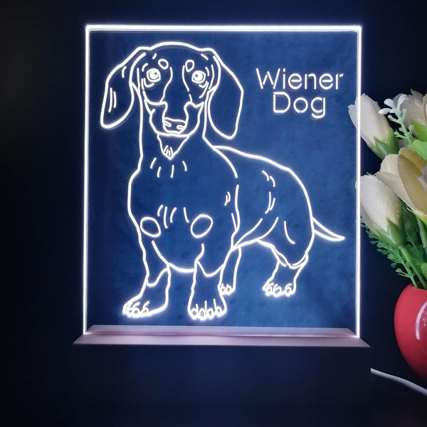 ADVPRO Wiener Dog Personalized Tabletop LED neon sign st5-p0100-tm - White