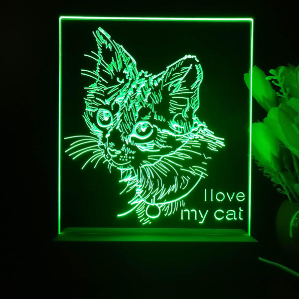 ADVPRO I love my cat Personalized Tabletop LED neon sign st5-p0101-tm - Green
