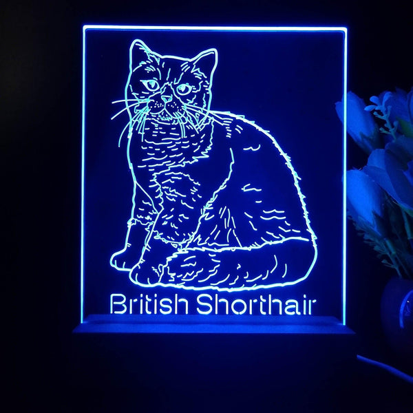 ADVPRO British Shorthair Personalized Tabletop LED neon sign st5-p0102-tm - Blue