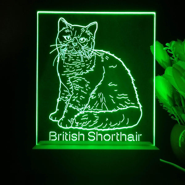 ADVPRO British Shorthair Personalized Tabletop LED neon sign st5-p0102-tm - Green