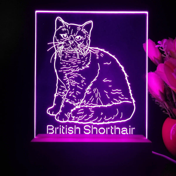 ADVPRO British Shorthair Personalized Tabletop LED neon sign st5-p0102-tm - Purple