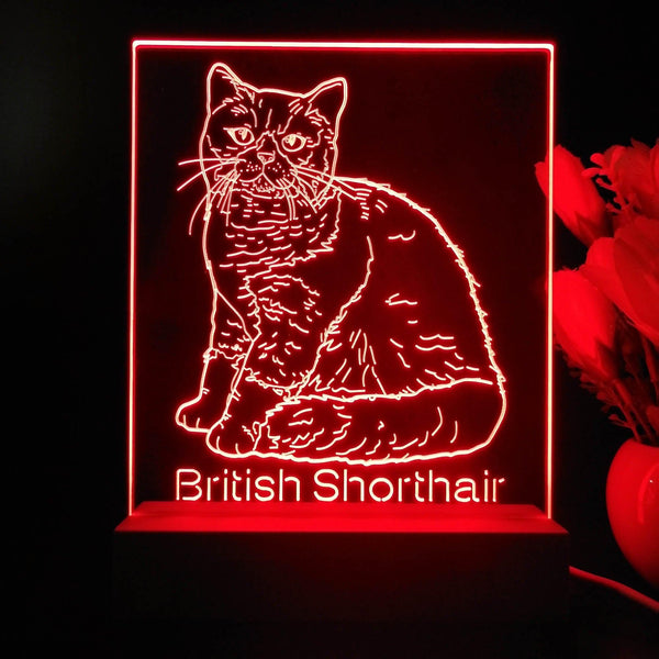 ADVPRO British Shorthair Personalized Tabletop LED neon sign st5-p0102-tm - Red
