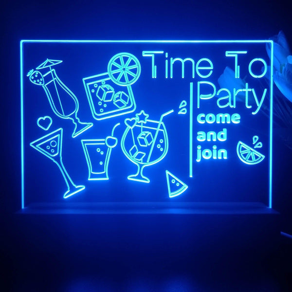 ADVPRO Time to party come and join Tabletop LED neon sign st5-j5001 - Blue