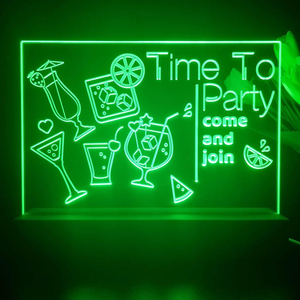 ADVPRO Time to party come and join Tabletop LED neon sign st5-j5001 - Green