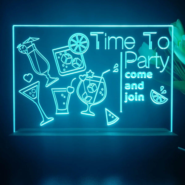 ADVPRO Time to party come and join Tabletop LED neon sign st5-j5001 - Sky Blue