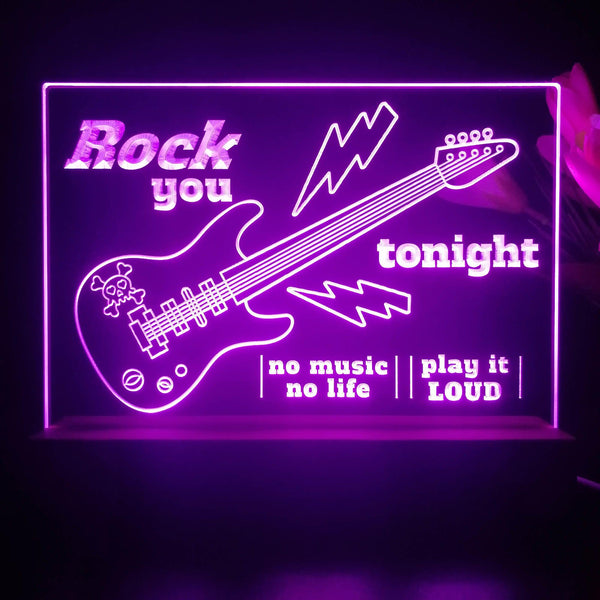 ADVPRO Rock you tonight Tabletop LED neon sign st5-j5003 - Purple