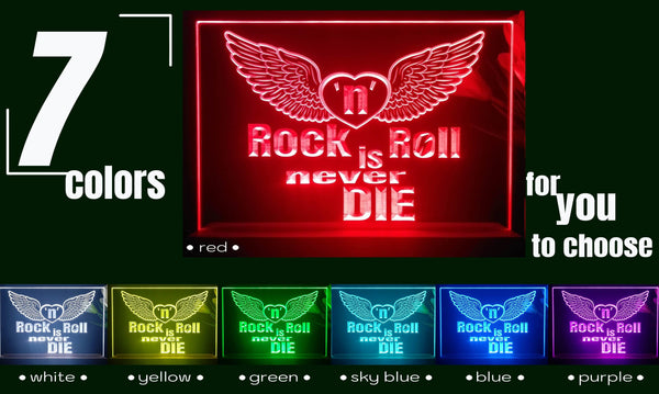 ADVPRO Rock N Roll is never die01 Tabletop LED neon sign st5-j5004