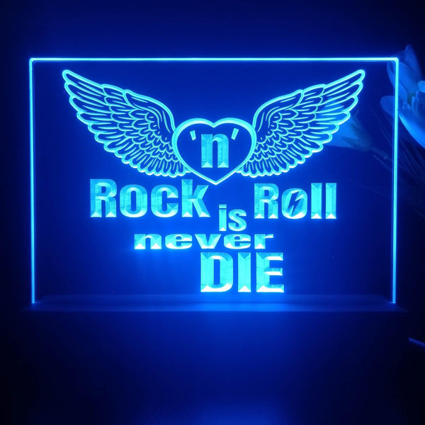 ADVPRO Rock N Roll is never die01 Tabletop LED neon sign st5-j5004 - Blue