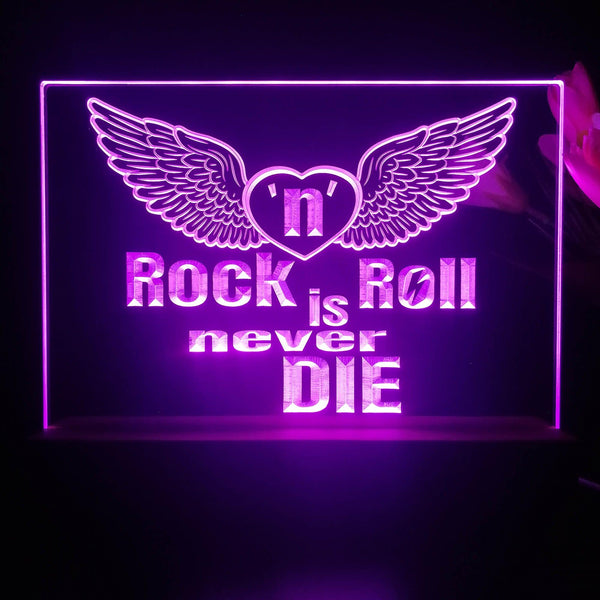 ADVPRO Rock N Roll is never die01 Tabletop LED neon sign st5-j5004 - Purple